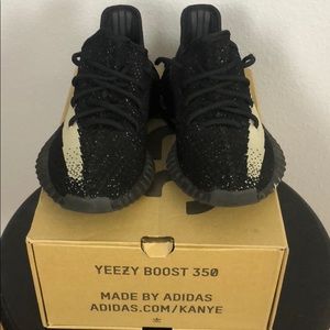 Black and white yeezys